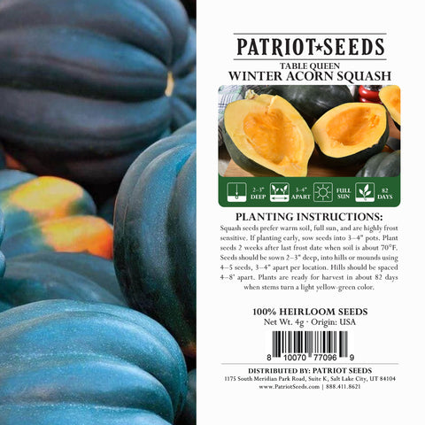 Image of heirloom table queen winter acorn squash package label
