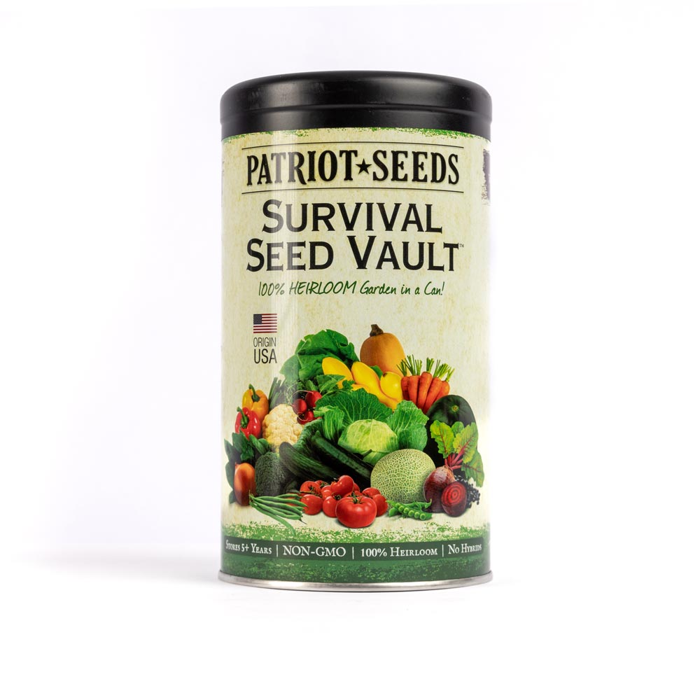 Survival Seed Vault 3-Pack by Patriot Seeds (100% heirloom, 3 cans) - Mailer Offer