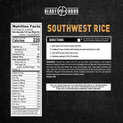 Nutrition facts and directions label