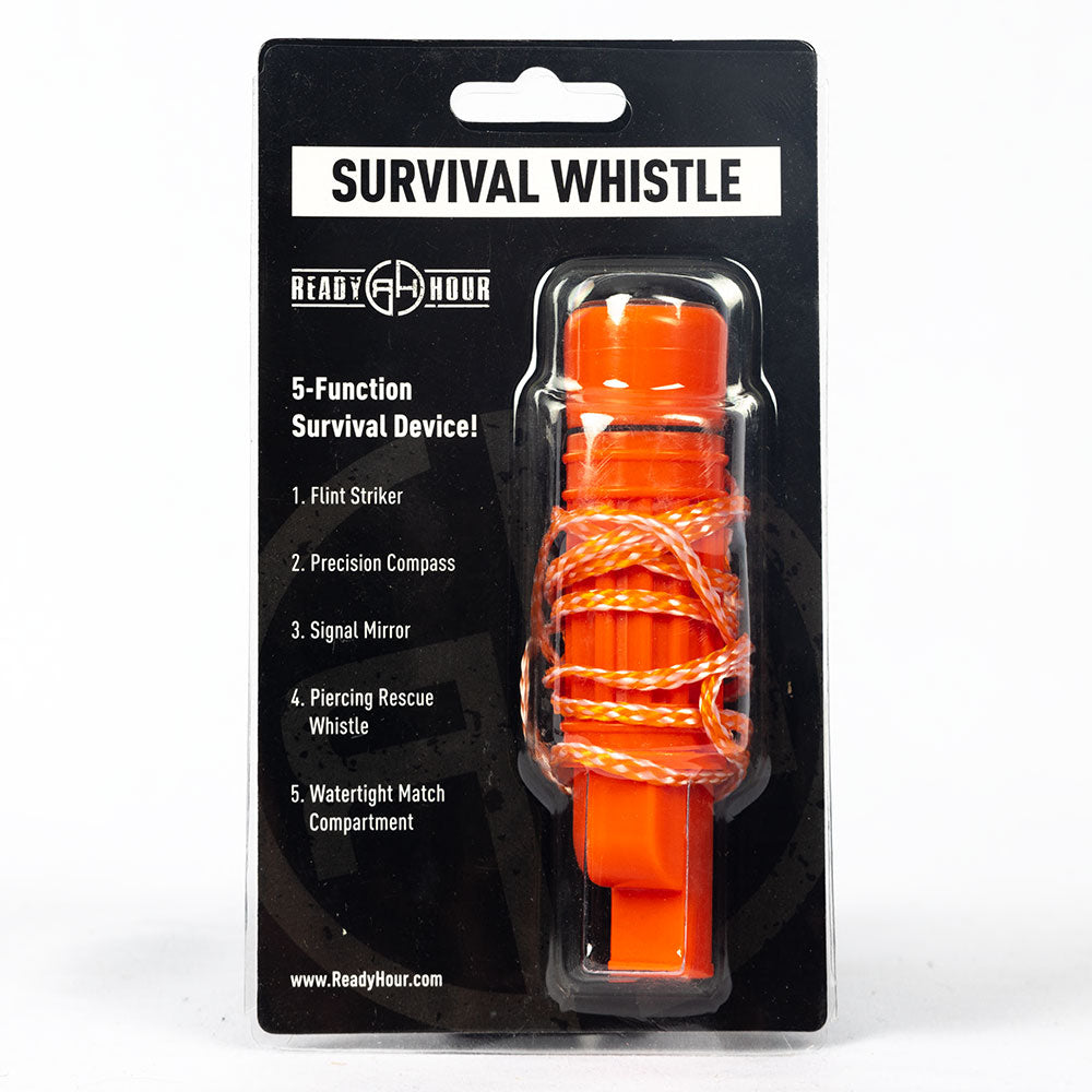 Green - 7-In-1 Survival Whistle with LED Flashlight and Compass