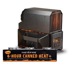 InstaFire 6-Hour Canned Heat and Vesta stove with packaging on a white background