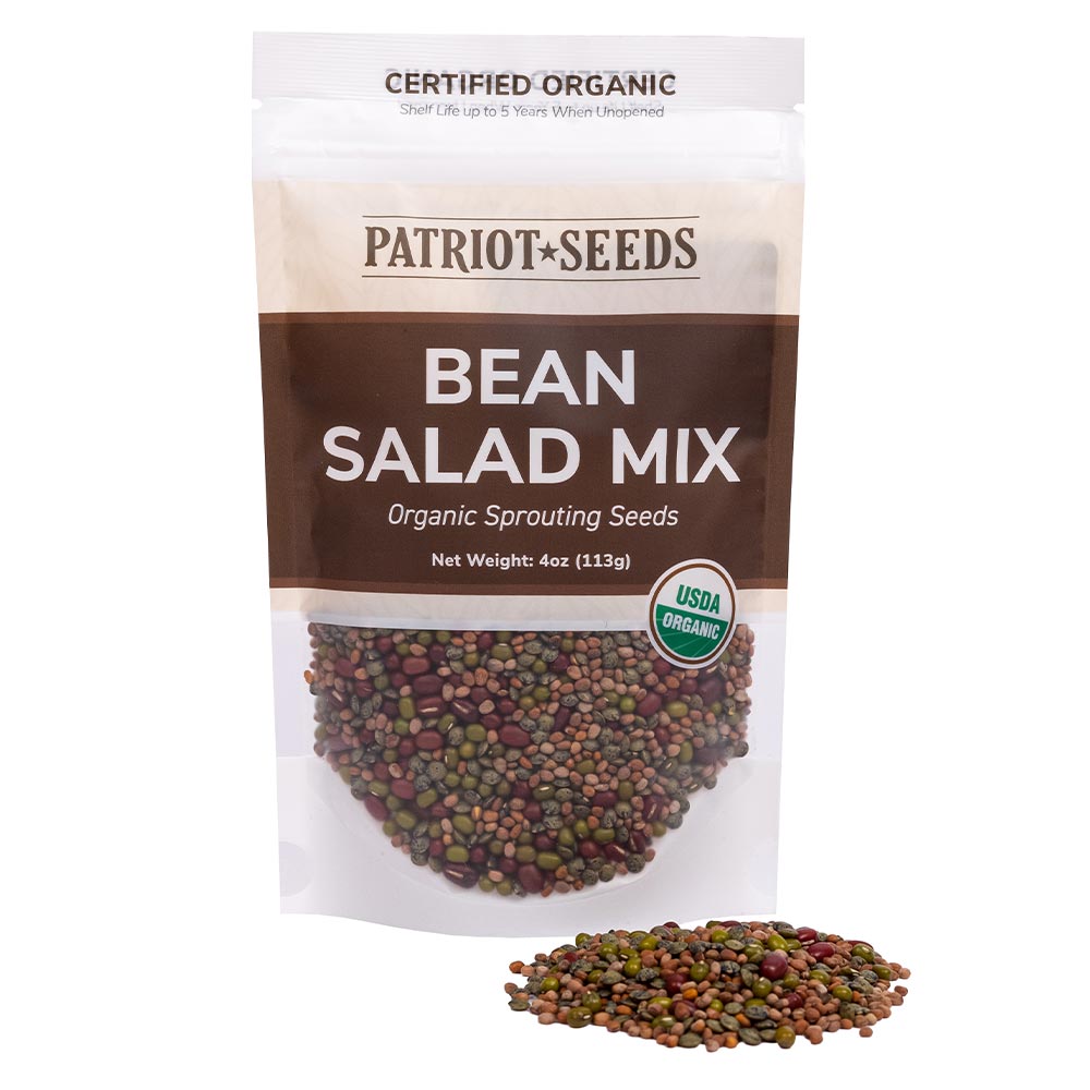 Organic Bean Salad Mix Sprouting Seeds by Patriot Seeds (4 ounces)