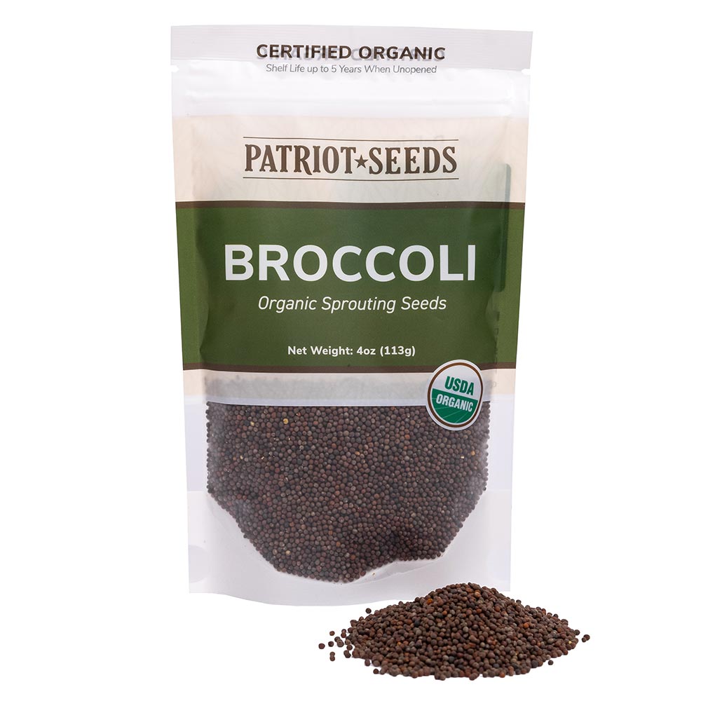 patriot garden seeds Organic Broccoli Sprouting Seeds Pack by Patriot Seeds, 4 Ounces