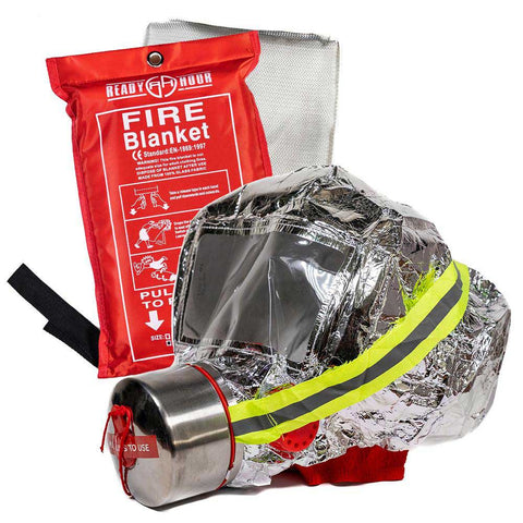 Image of Fire Evacuation Mask & Fire Blanket by Ready Hour