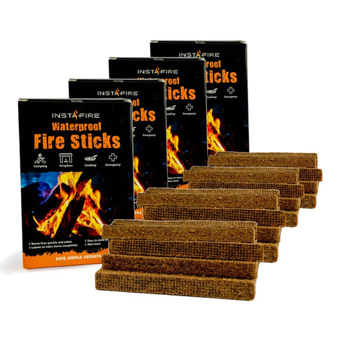 12 Waterproof Fire Sticks by InstaFire (4-pack, total of 48)