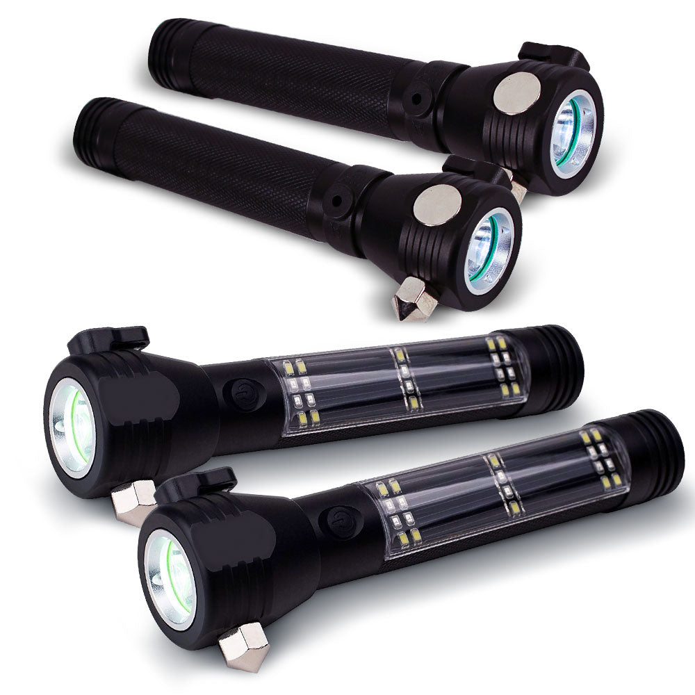 Solar Powered Flashlights, 9 Function HaloXT - 4 Pack