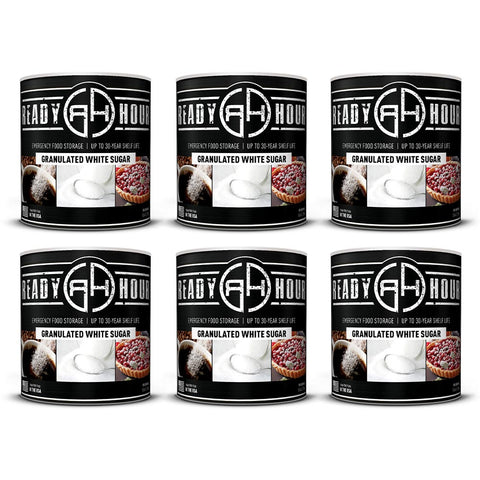 Image of Granulated White Sugar #10 Can (3,570 total servings, 6-pack)