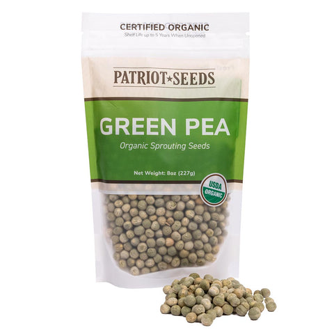 Image of Organic Green Pea Sprouting Seeds by Patriot Seeds (8 ounces)