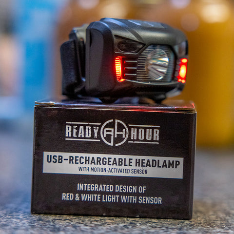 Rechargeable Headlamp with Motion-Sensor Activated Sensor by Ready Hour