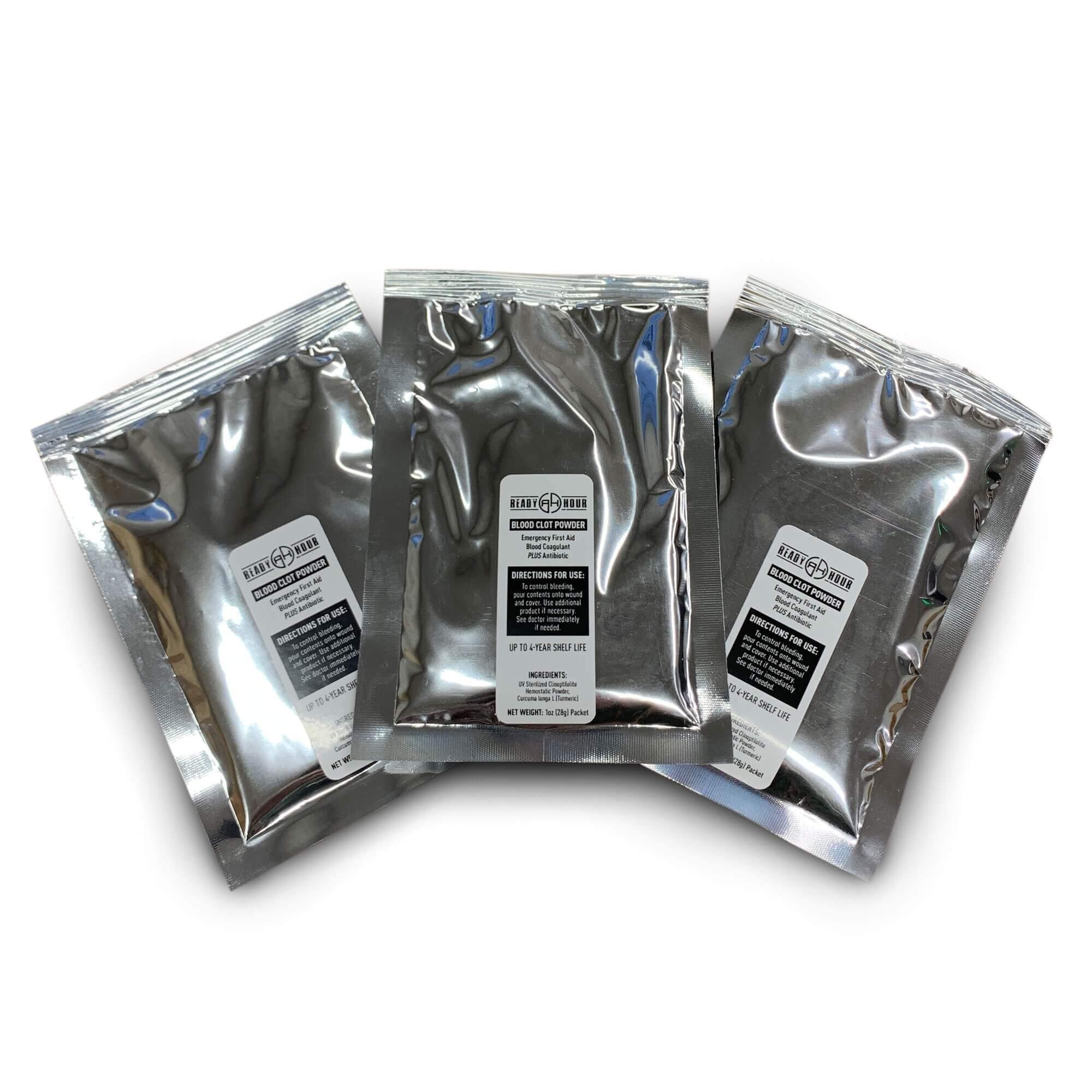 Ready Hour Blood Clot Powder (1 pkg. w/ 3 packs) - My Patriot Supply