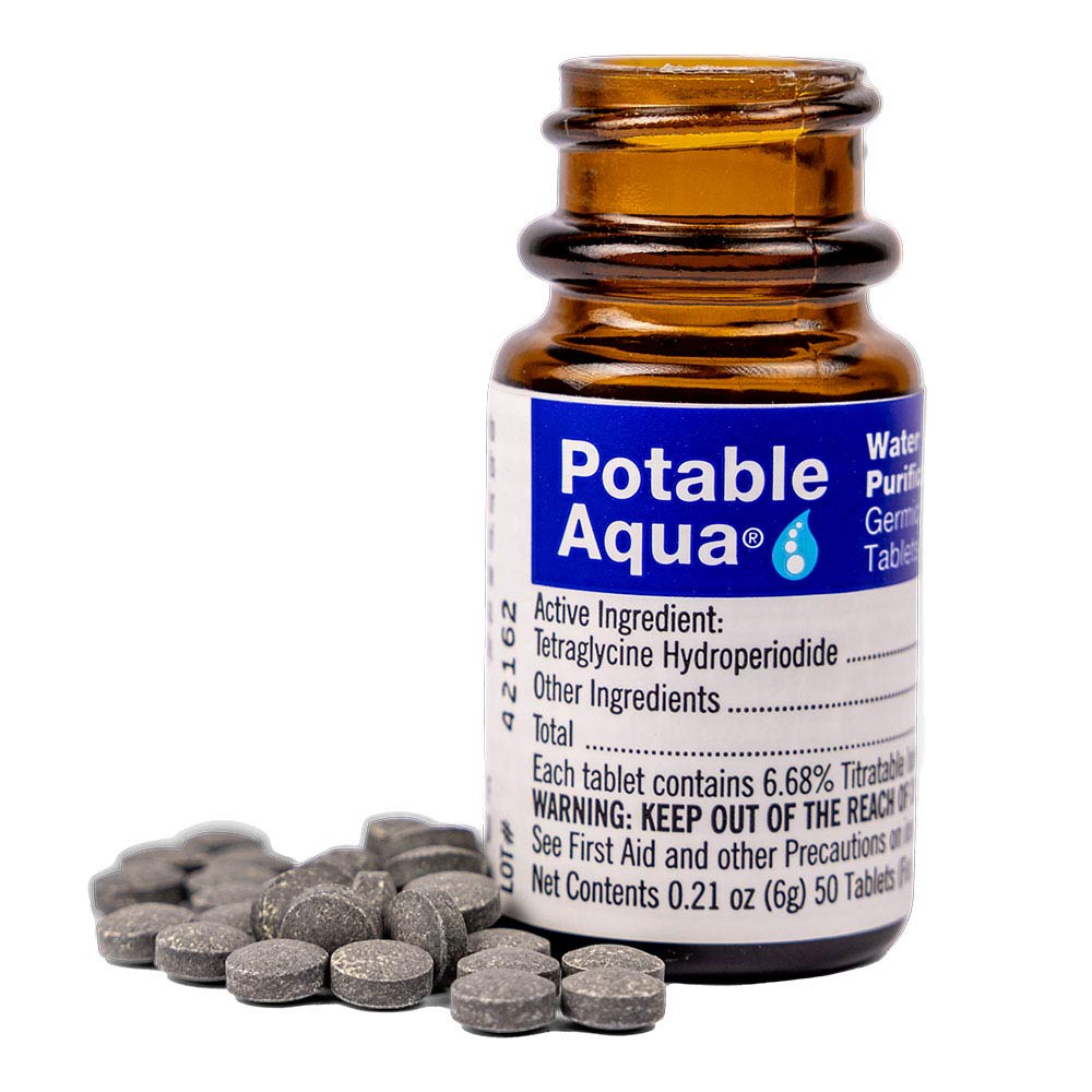 Drinking Water Treatment Tablets - Potable Aqua (50 germicidal tablets)