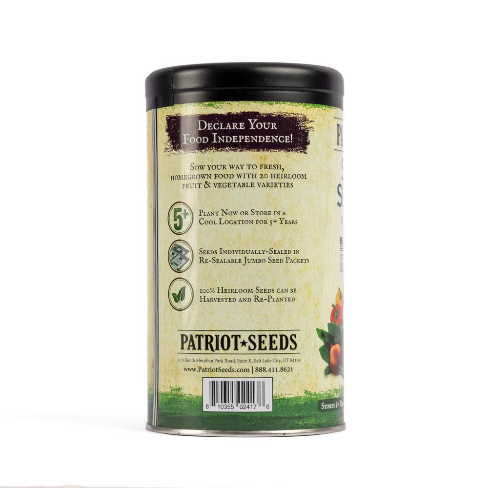 Survival Seed Vault (100% heirloom, 20 varieties) by Patriot Seeds