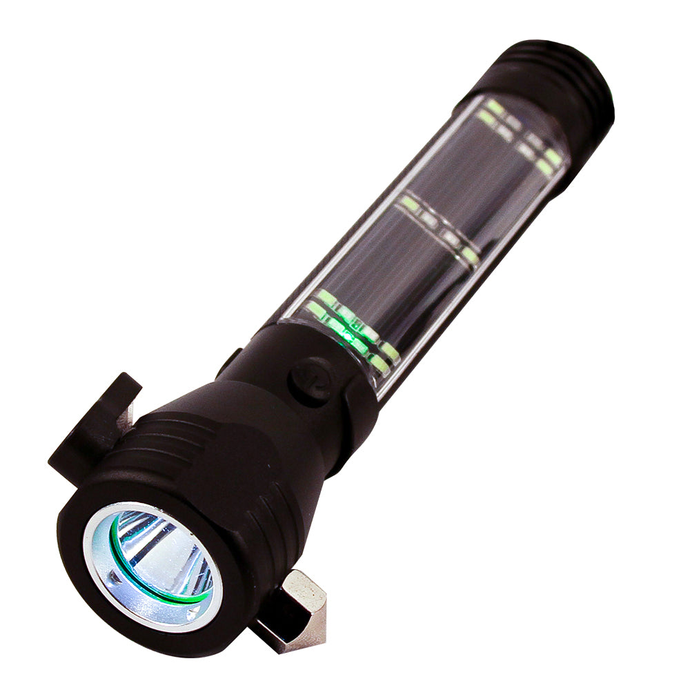 Solar Flashlight With USB Phone Charger - Multi-Function LED Flashlight For Camping, Hiking & Emergency Use