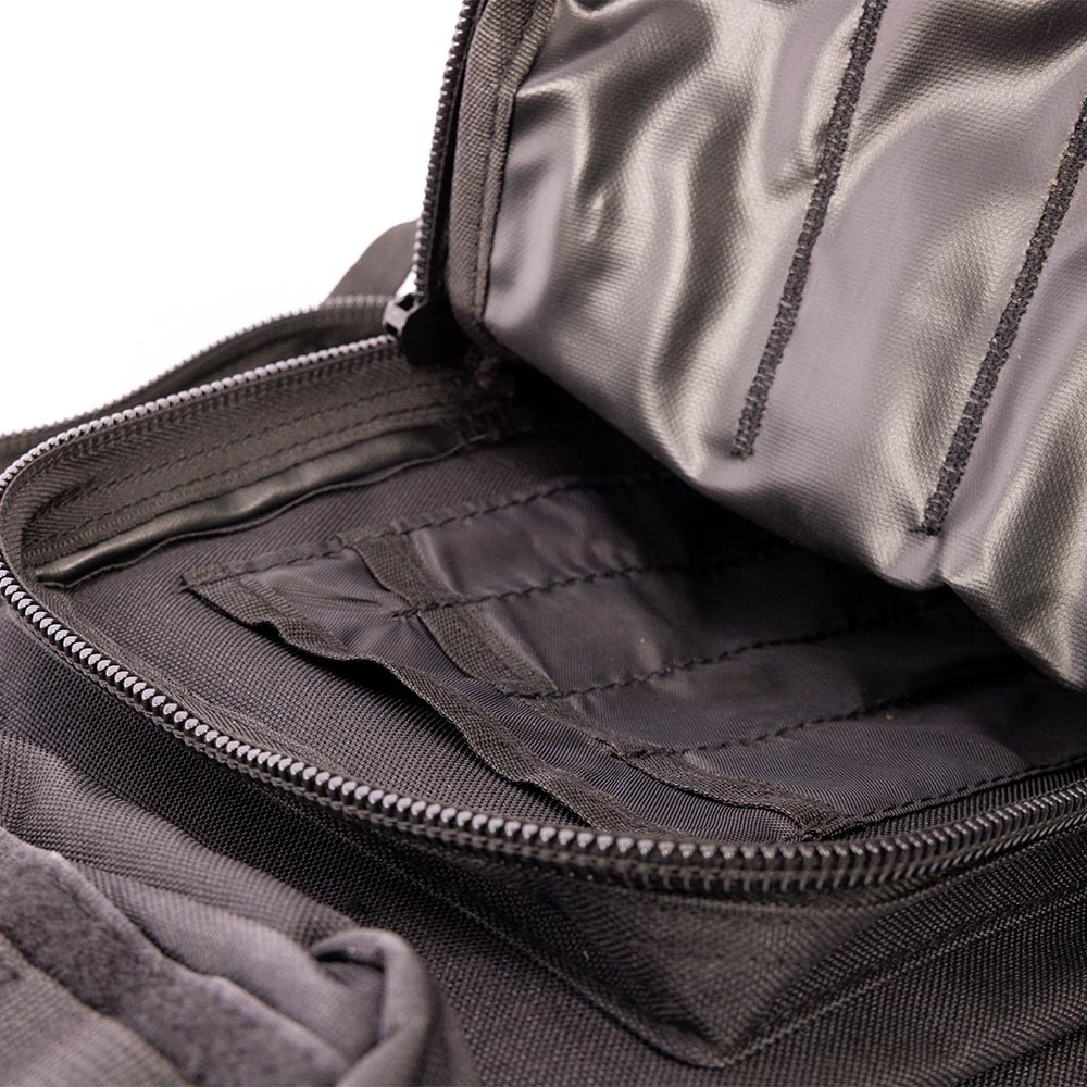 opened front pocket of ready hour tactical backpack 