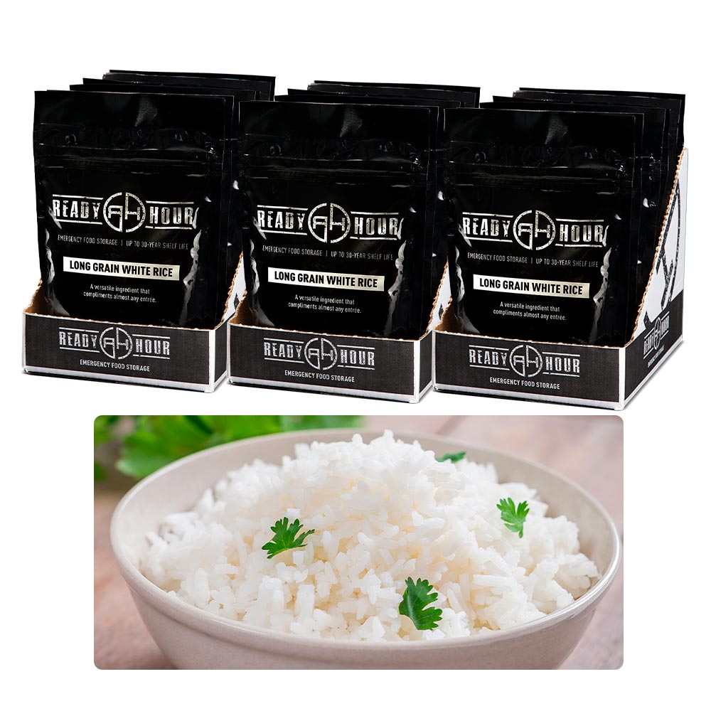 Long Grain White Rice Kit (18 pouches, 180 servings) - My Patriot Supply