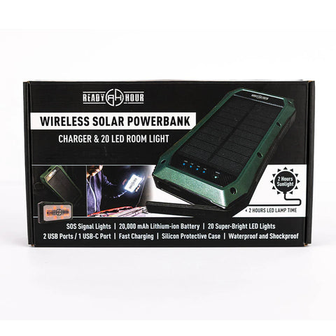 Image of Wireless Solar PowerBank Charger & 20 LED Room Light by Ready Hour - Special Partner Offer