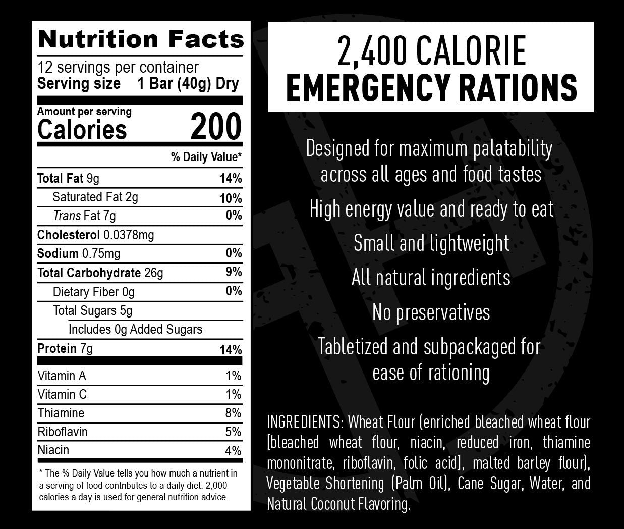 2400 Calories Emergency Ration Bars