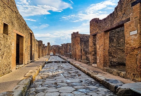 Old, desolate roads in an ancient city.
