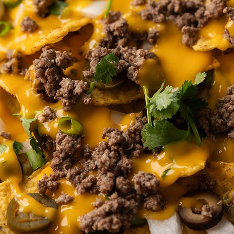 Freeze-Dried Beef Crumbles in Nachos