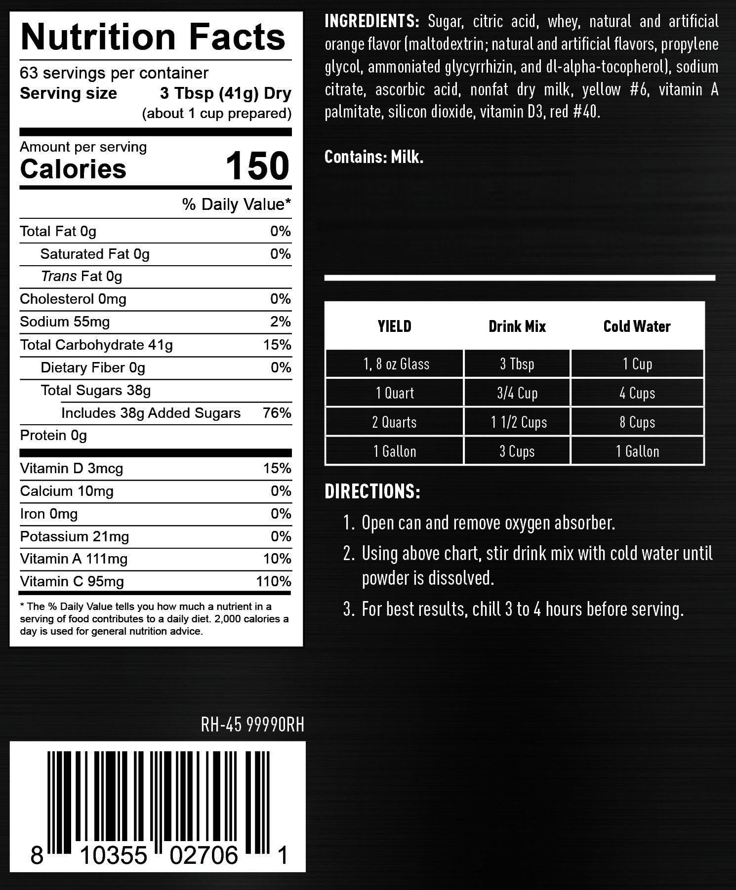 Orange Energy Drink Mix