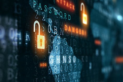 Cyber Attack Images on a Screen