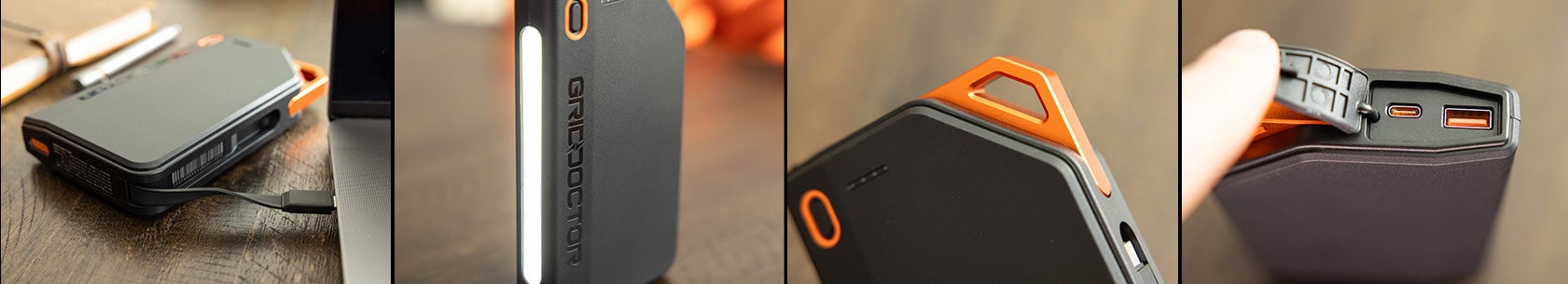 A group of images showing the Grid Doctor 65W Power Bank from different angles
