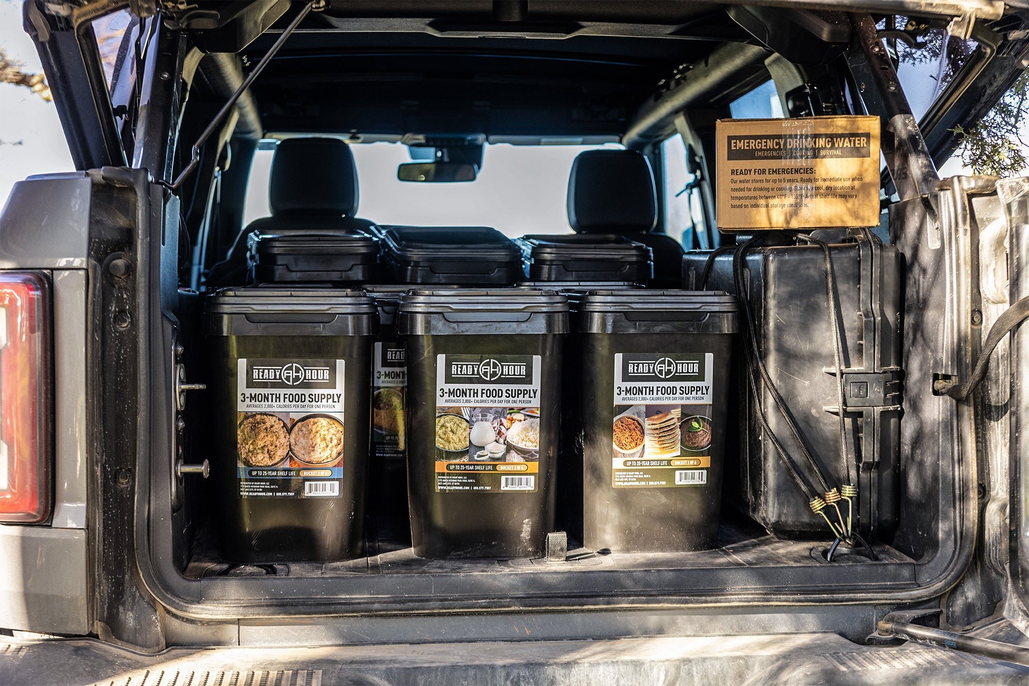 Ready Hour Buckets in Car